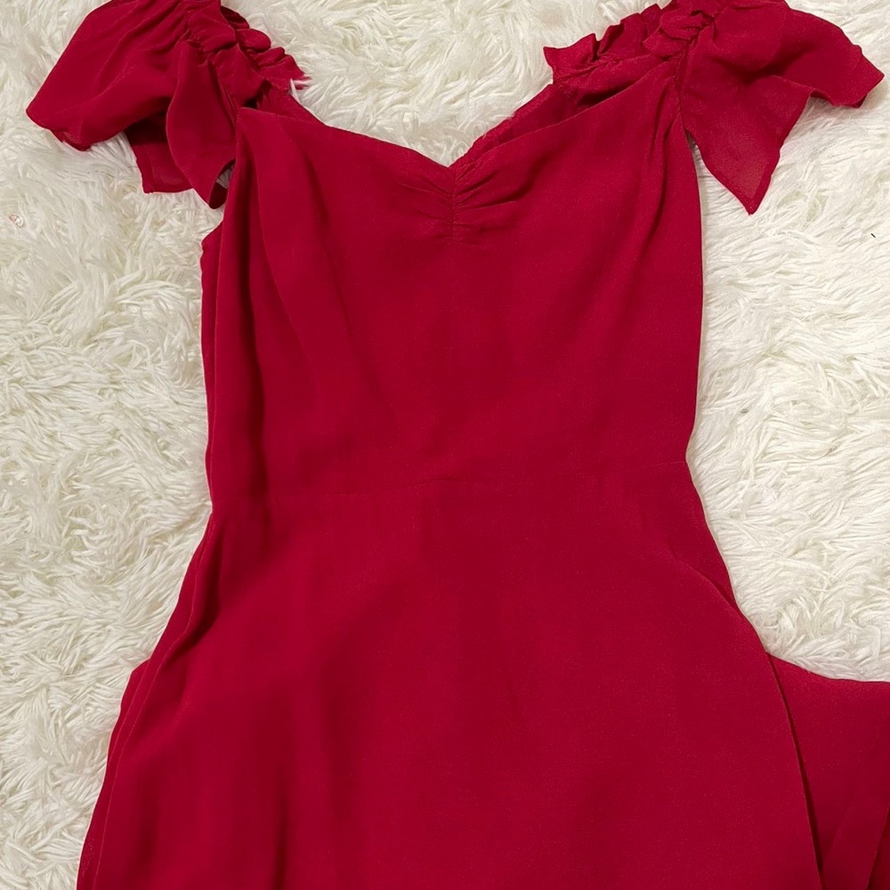 Reformation Butterfly Dress Cherry - Picture 6 of 7